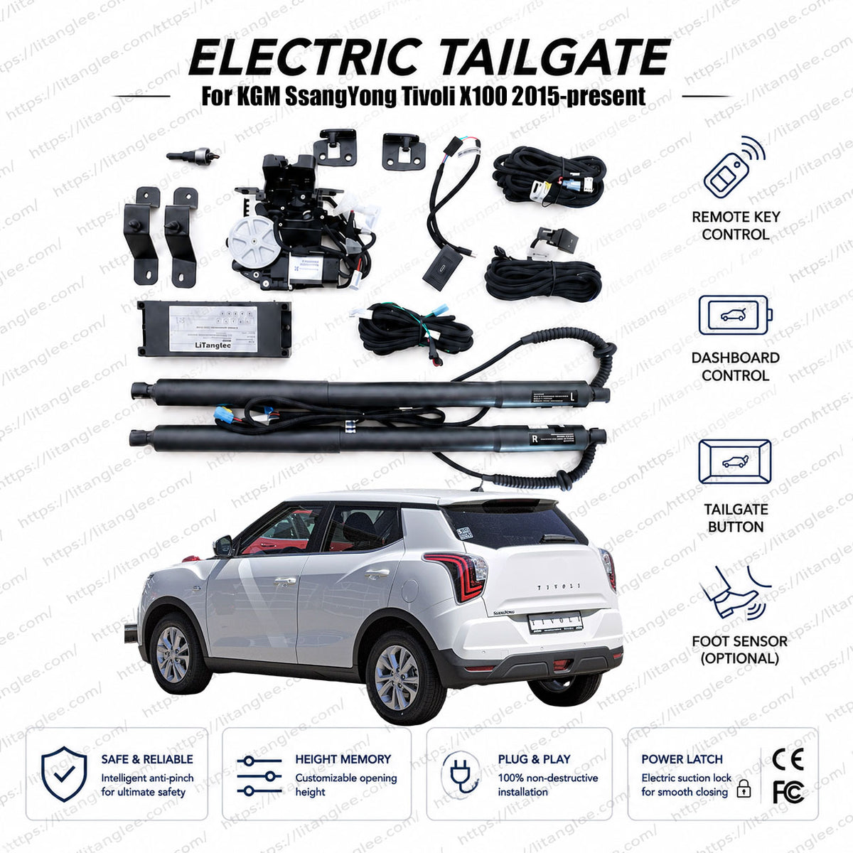 For KGM SsangYong Tivoli X100 2015-present Electric Power Tailgate Liftgate Kit Smart Automatic Trunk Opening and Closing System