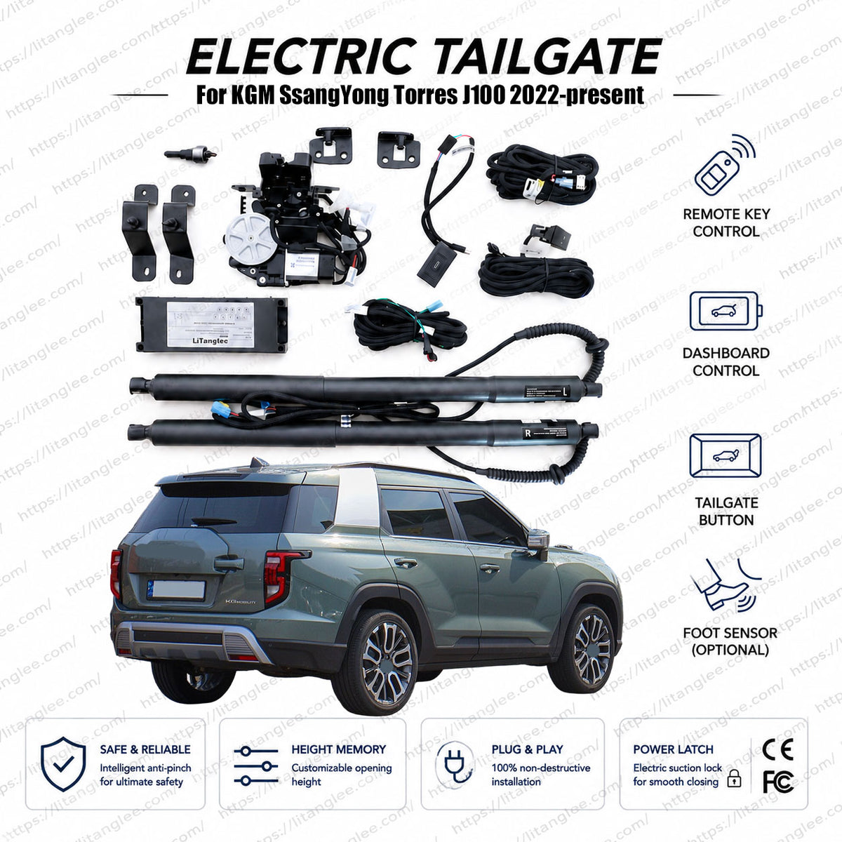 For KGM SsangYong Torres J100 2022-present Electric Power Tailgate Liftgate Kit Smart Automatic Trunk Opening and Closing System