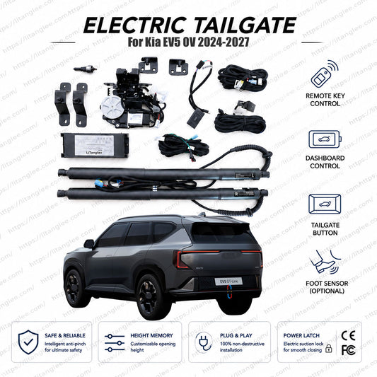 For Kia EV5 OV 2024-2027 Smart Power Tailgate Lift Kit by LiTanglee® | Smart Electric Trunk Opener | Fits ccNC Cockpit, Light, Air, Land, Wave | Dual Struts | CE Certified