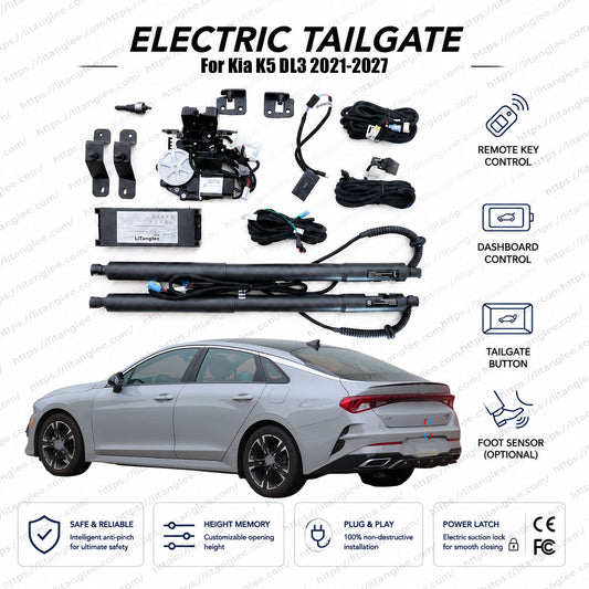 For Kia K5 / Optima DL3 2021-2027 Smart Power Tailgate Lift Kit by LiTanglee® | Smart Electric Trunk Opener | Fits K5 LXS, GT-Line, EX, GT Turbo, ccNC System | Dual Struts | CE Certified