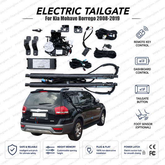 For Kia Mohave / Kia Borrego 2008-2019 Heavy-Duty Power Tailgate Lift Kit by LiTanglee® | Smart Electric Trunk Opener | Fits 3.8L V6, 4.6L V8, 3.0 VGT | Before 2nd Facelift | Dual Struts