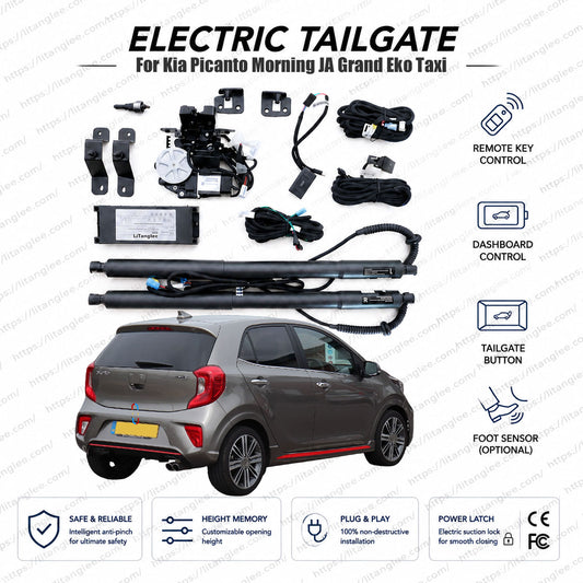 For Kia Picanto / Kia Morning JA 2017-2027 Smart Power Tailgate Lift Kit by LiTanglee® | Smart Electric Hatchback Trunk Opener | Fits Grand Eko Taxi, GT-Line, X-Line | Dual Struts | CE Certified