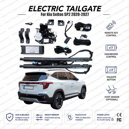 For Kia Seltos SP2 2020-2027 Smart Power Tailgate Lift Kit by LiTanglee® | Smart Electric Trunk Opener | Fits Seltos LX, S, EX, Nightfall, Sport | Dual Struts | CE Certified