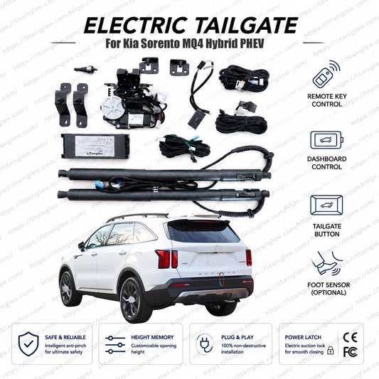 For Kia Sorento MQ4 2021-2026 Smart Power Tailgate Lift Kit by LiTanglee® | Smart Electric Trunk Opener | Fits Sorento Hybrid, PHEV, LX, S, Sport | Dual Struts | CE Certified