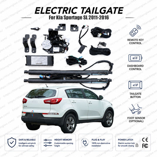 For Kia Sportage SL 2011-2016 Smart Power Tailgate Lift Kit by LiTanglee® | Smart Electric Trunk Opener | Fits Sportage LX, EX, SX, Turbo Retrofit | Heavy-Duty Dual Struts | CE Certified