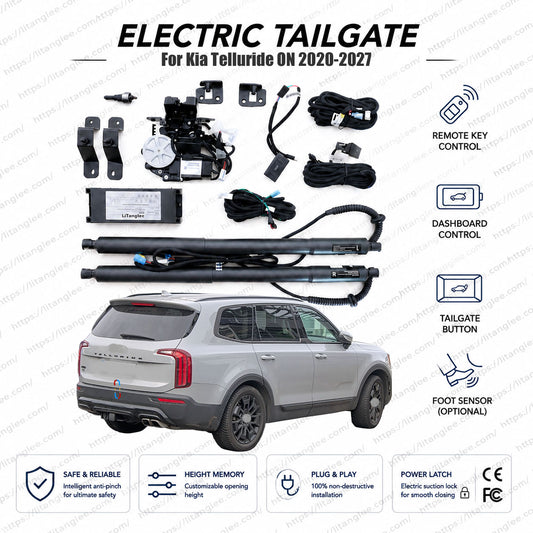 For Kia Telluride ON 2020-2027 Heavy-Duty Power Tailgate Lift Kit by LiTanglee® | Smart Electric Trunk Opener | Fits Telluride LX, S, EX, Nightfall | Full-Size SUV | Dual Struts | CE Certified