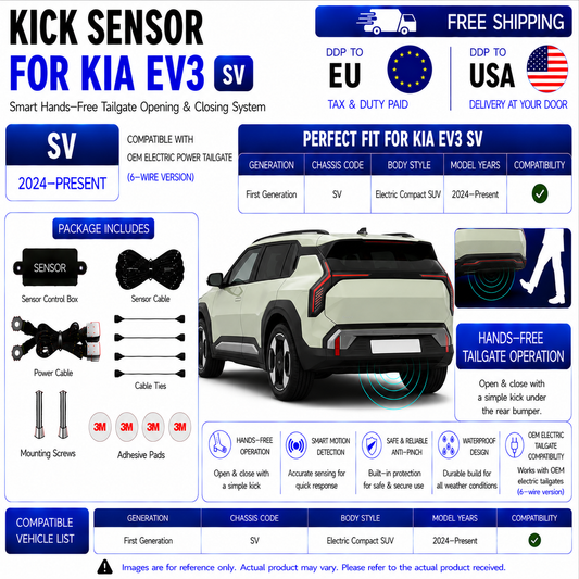 For Kia EV3 SV OEM Electric Power Tailgate Smart Hands-Free Kick Sensor – Foot-Activated Tailgate Opening & Closing System