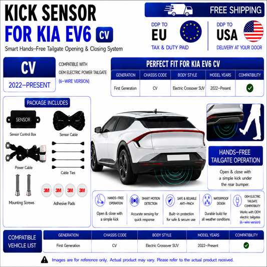 For Kia EV6 CV OEM Electric Power Tailgate Smart Hands-Free Kick Sensor – Foot-Activated Tailgate Opening & Closing System