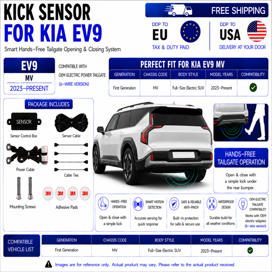 For Kia EV9 MV OEM Electric Power Tailgate Smart Hands-Free Kick Sensor – Foot-Activated Tailgate Opening & Closing System