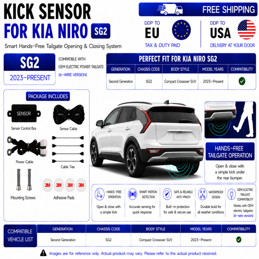 For Kia Niro SG2 OEM Electric Power Tailgate Smart Hands-Free Kick Sensor – Foot-Activated Tailgate Opening & Closing System