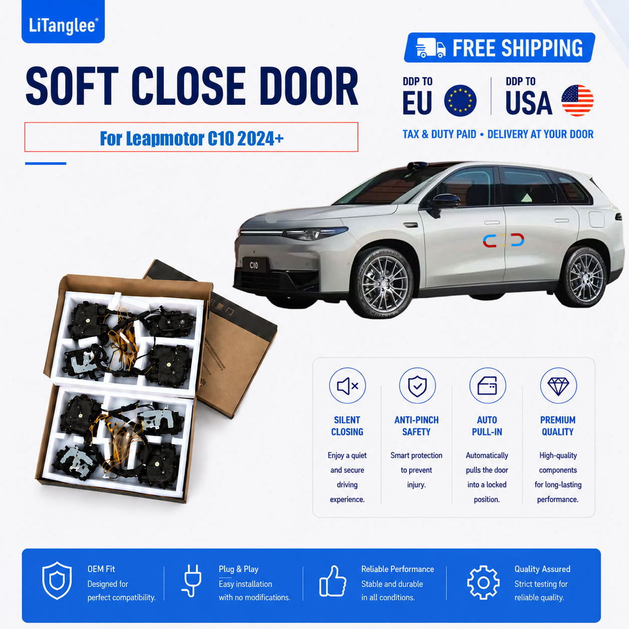 For Leapmotor C10 2024+ Electric Soft Close Door Upgrade Kit | LiTanglee