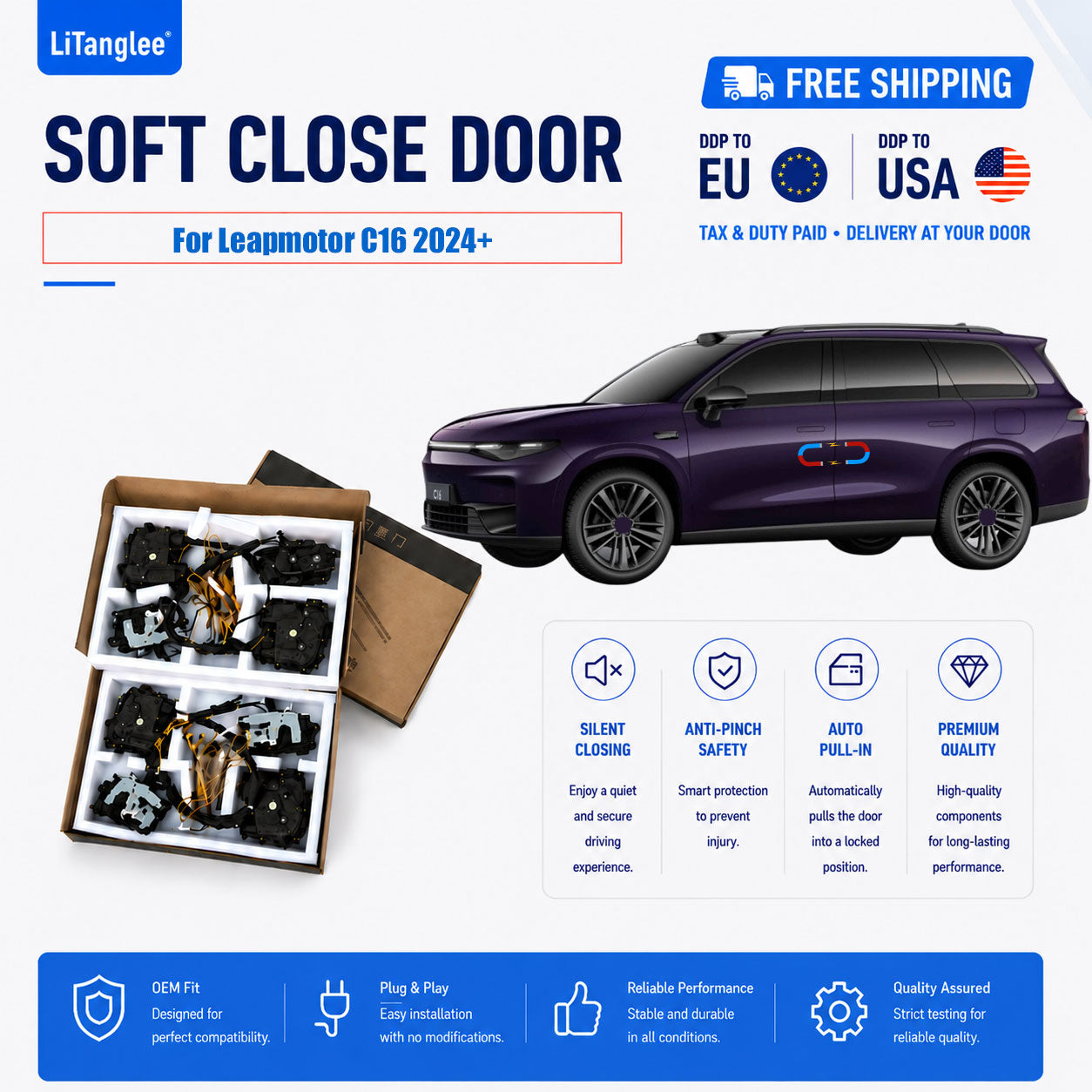 For Leapmotor C16 2024+ Electric Soft Close Door Upgrade Kit | LiTanglee
