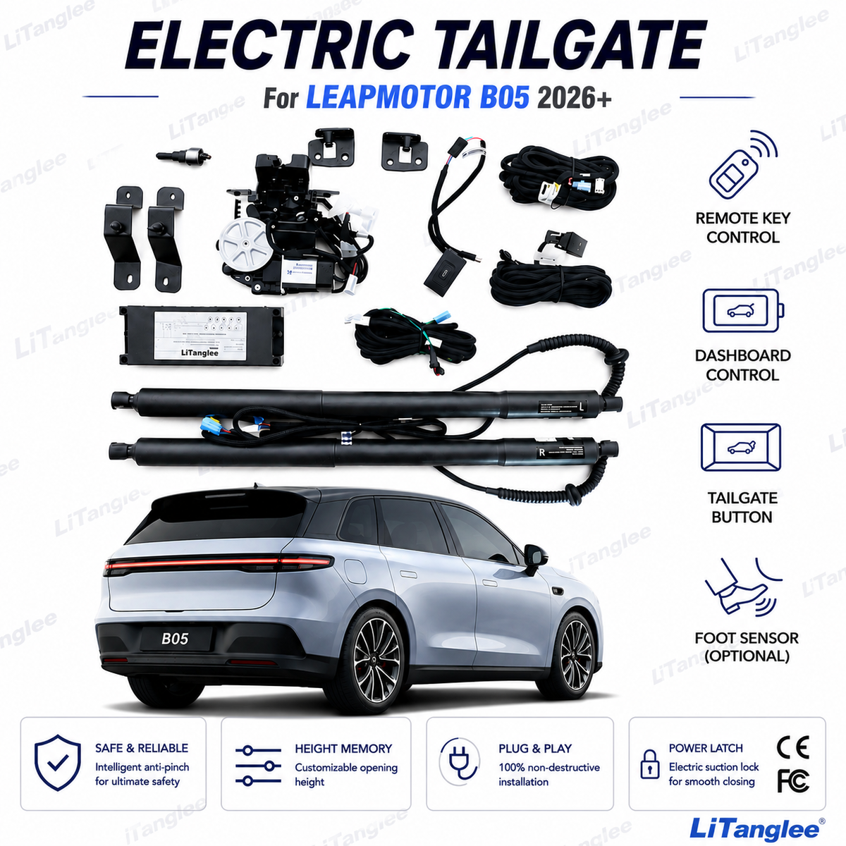For Leapmotor B05 2025-Present Smart Power Tailgate Lift Kit | Electric Trunk Opener with Soft Close | Native CAN-Bus Integrated | Stealth Non-Destructive Installation | DDP Shipping to EU & US