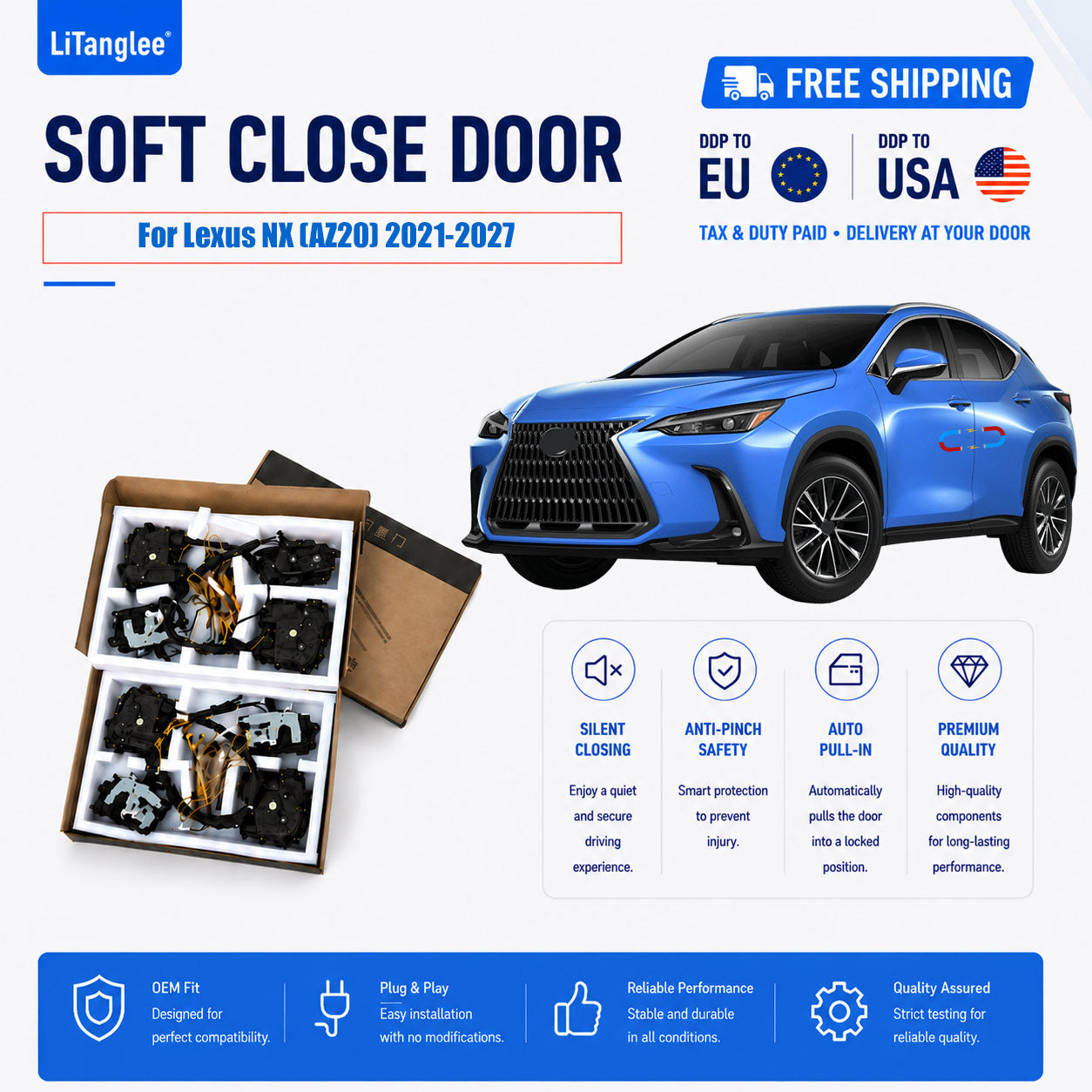 For Lexus NX (AZ20) 2021-2027 Premium Electric Suction Door Kit