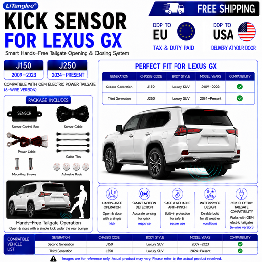 For Lexus GX J150 J250 OEM Electric Power Tailgate Smart Hands-Free Kick Sensor – Foot-Activated Tailgate Opening & Closing System