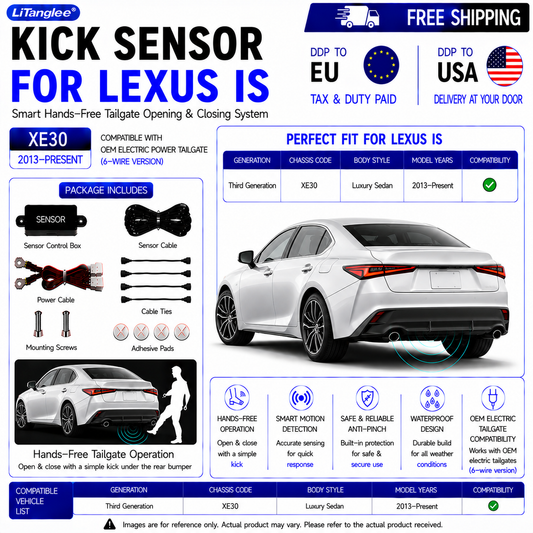 For Lexus IS XE30 OEM Electric Power Tailgate Smart Hands-Free Kick Sensor – Foot-Activated Tailgate Opening & Closing System