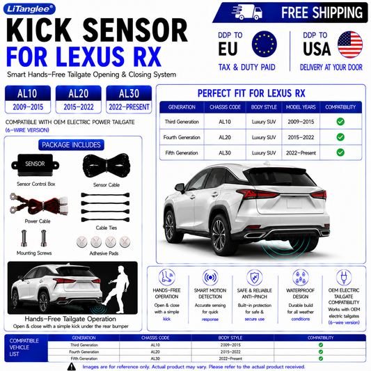 For Lexus RX AL10 AL20 AL30 OEM Electric Power Tailgate Smart Hands-Free Kick Sensor – Foot-Activated Tailgate Opening & Closing System