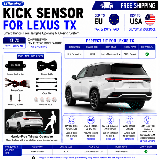For Lexus TX XU70 OEM Electric Power Tailgate Smart Hands-Free Kick Sensor – Foot-Activated Tailgate Opening & Closing System