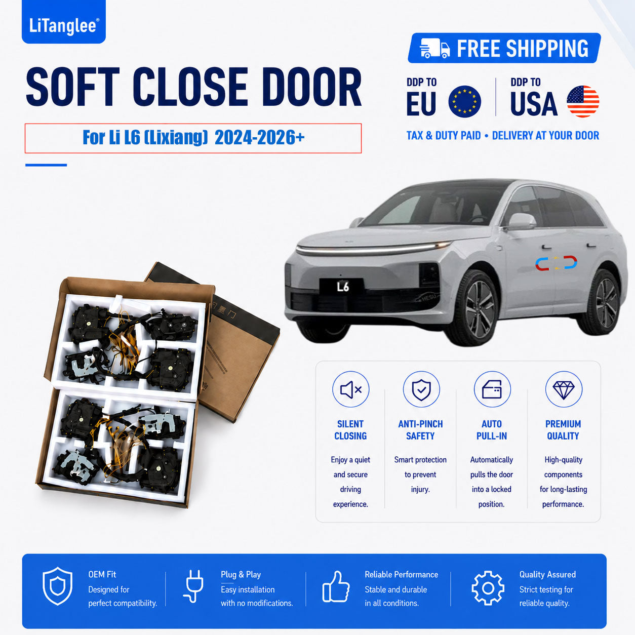 For Li L6 (Lixiang) (2024-2026+) Electric Soft Close Door Upgrade Kit | LiTanglee