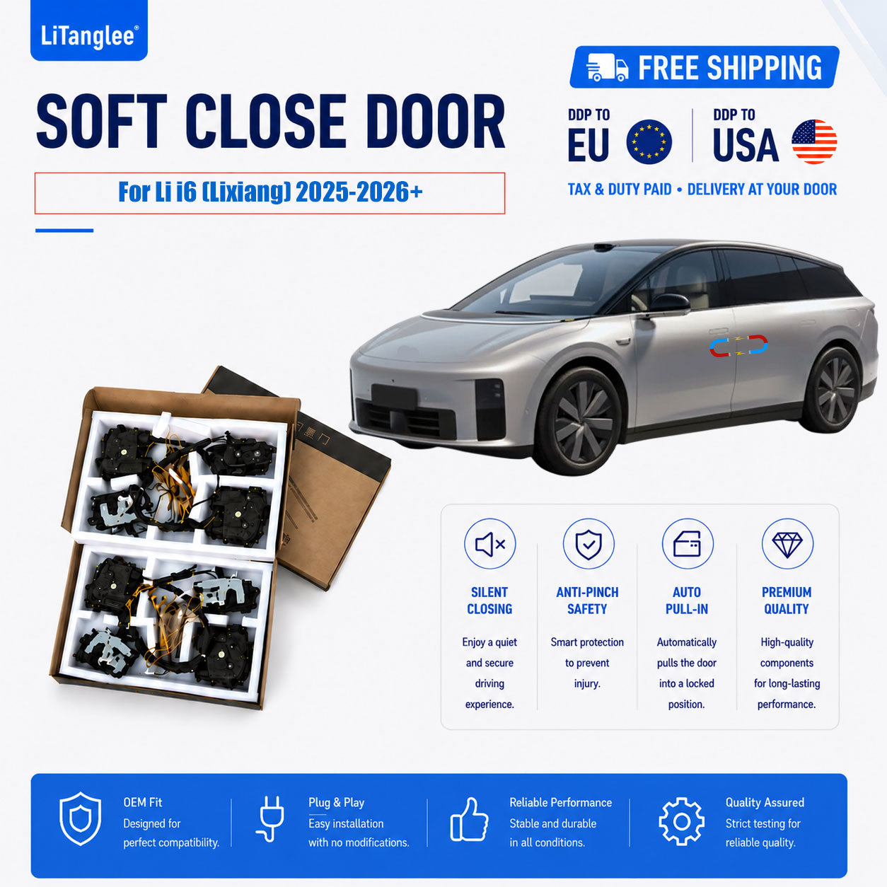 For Li i6 (Lixiang) (2025-2026+) Electric Soft Close Door Upgrade Kit | LiTanglee