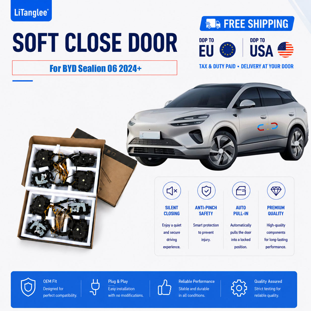 LiTanglee Electric Soft Close Door Upgrade Kit for BYD Sealion 06 | Premium Vehicle Modification