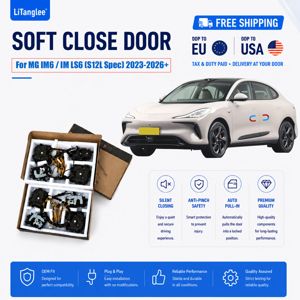 For MG IM6 / IM LS6 (S12L Spec) (2023-2026+) Electric Soft Close Door Upgrade Kit | LiTanglee