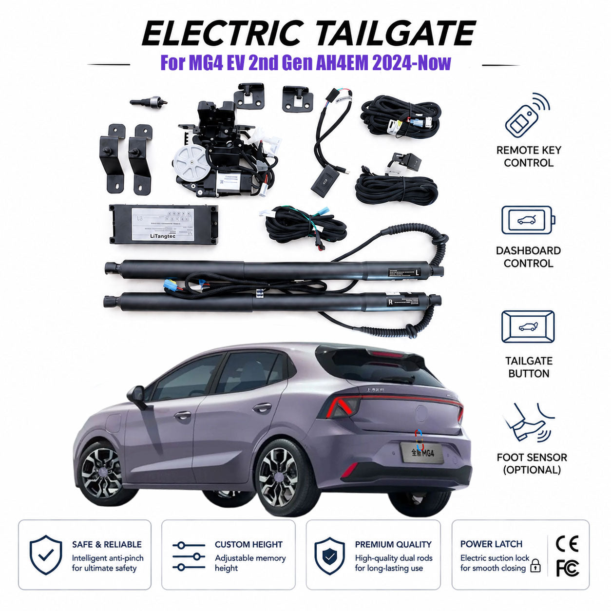 For MG4 EV 2nd Generation AH4EM 2024-2027 Automatic Power Tailgate Lift Kit | New MG4 Urban Electric | Trunk Opener | Ultra-Silent | OEM Fit & CE Certified