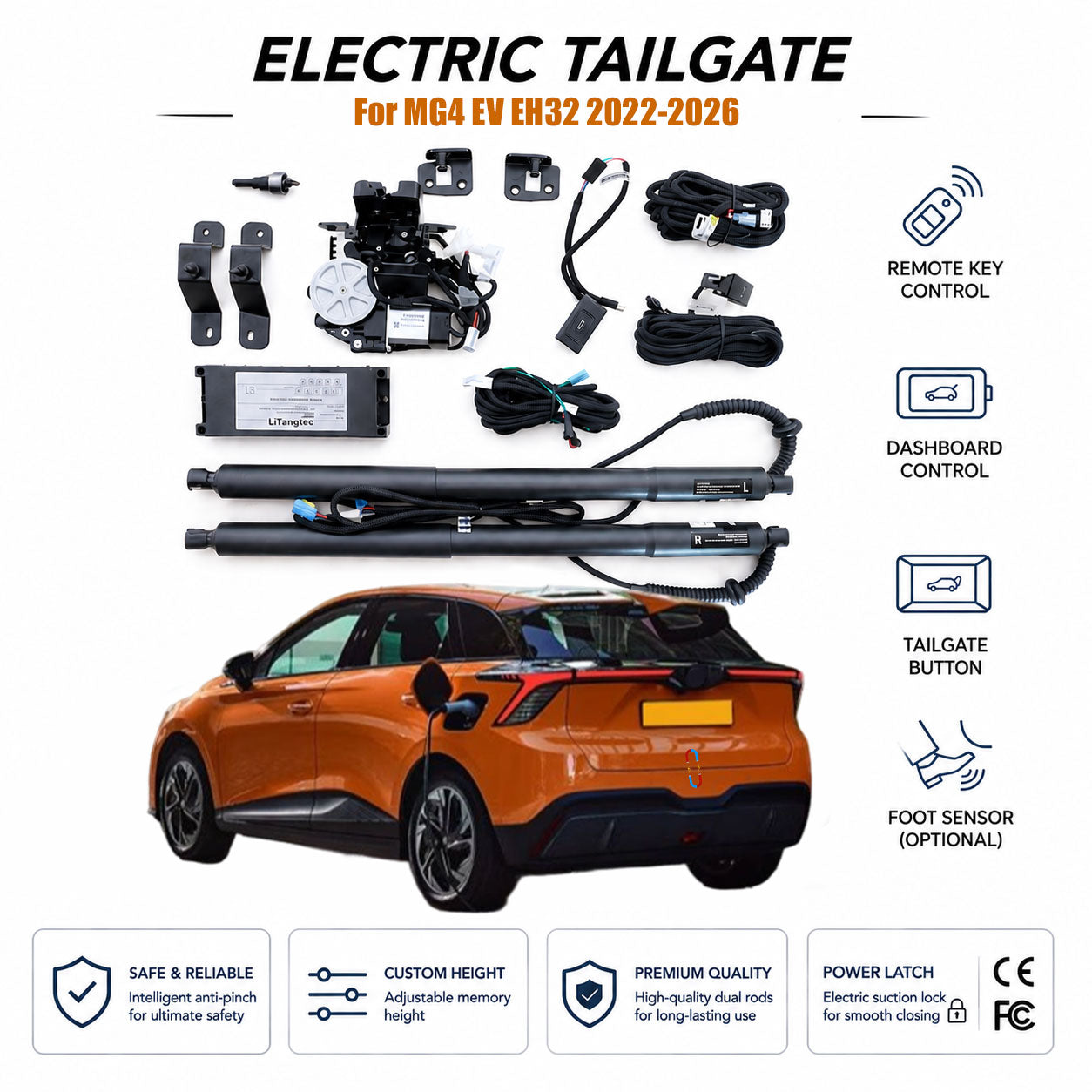 For MG4 EV EH32 2022-2026 Automatic Power Tailgate Lift Kit | MG4 Electric | Trunk Opener | Ultra-Silent | OEM Fit & CE Certified