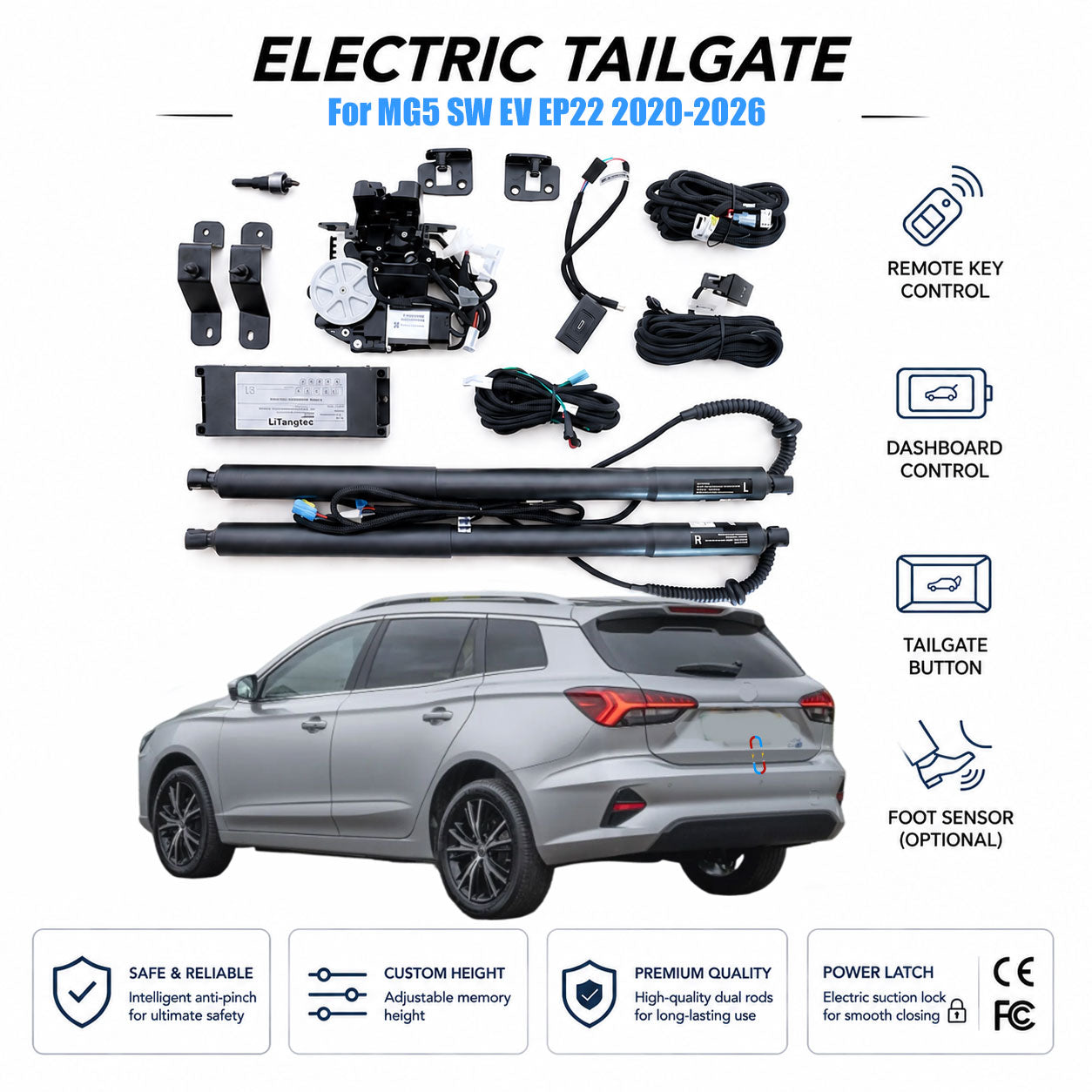 For MG5 SW EV EP22 2020-2026 Automatic Power Tailgate Lift Kit | MG EP Electric | Trunk Opener | Ultra-Silent | OEM Fit & CE Certified
