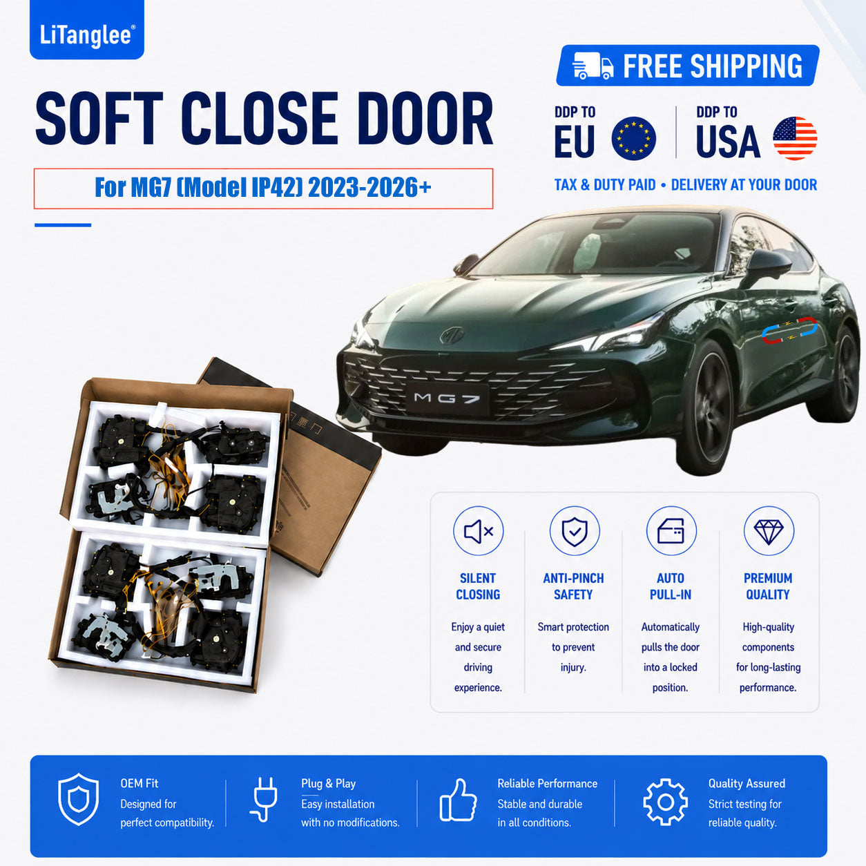 For MG7 (Model IP42) 2023-2026+ Electric Soft Close Door Upgrade Kit | LiTanglee