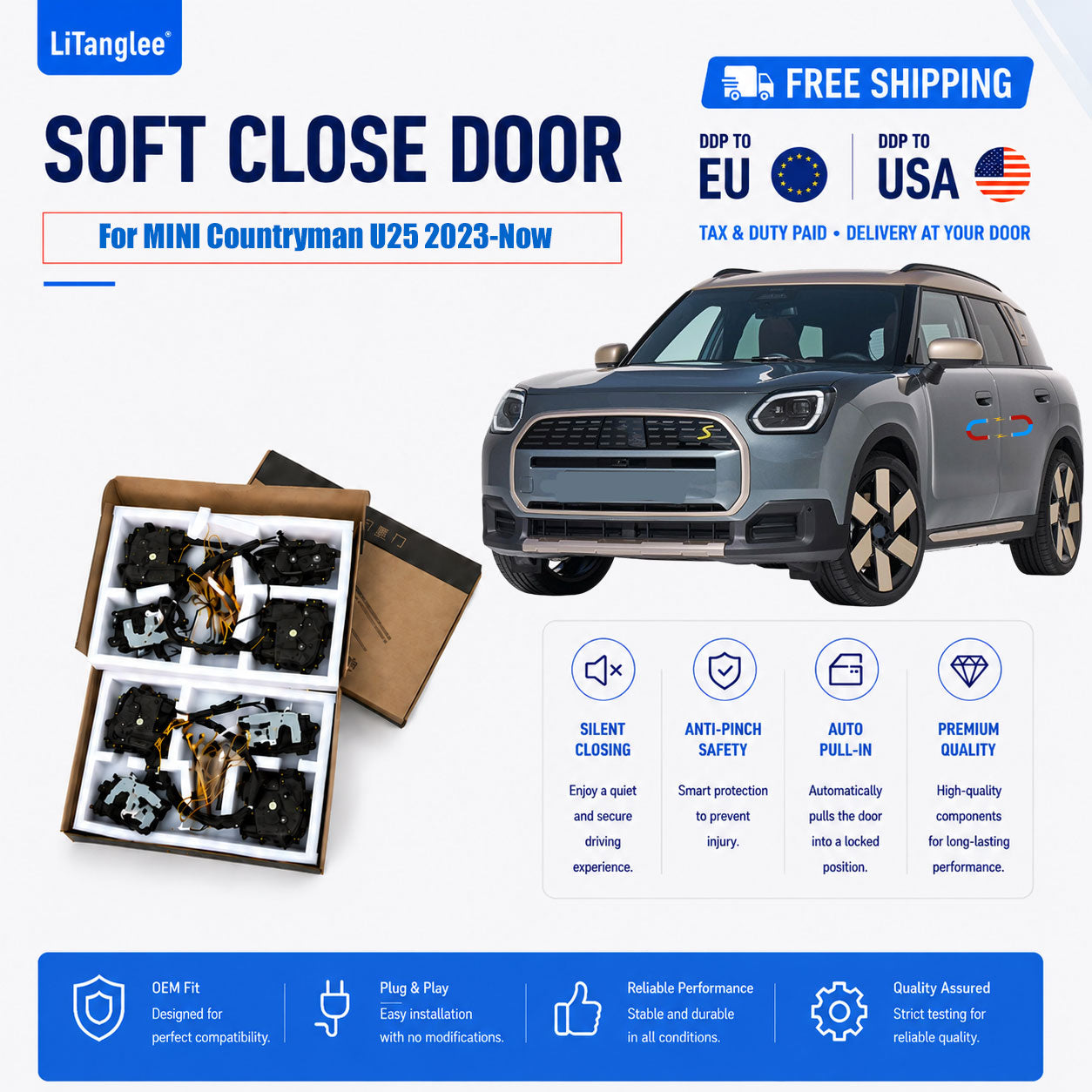For MINI Countryman U25 Soft Close Doors Kit (Premium Electric Suction Door System)