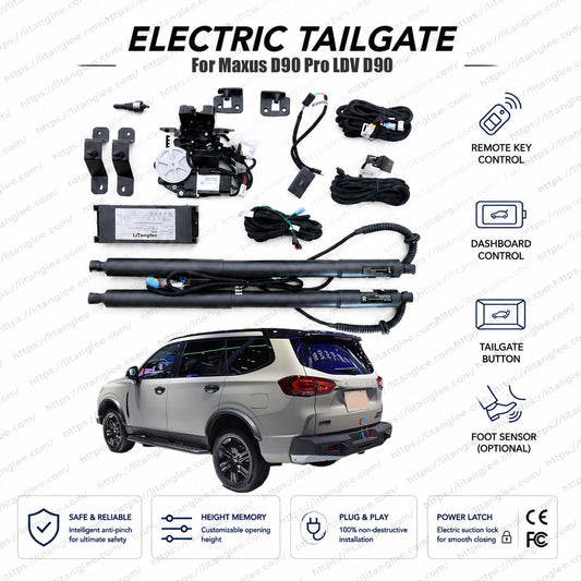 For Maxus D90 Pro / LDV D90 / MG Gloster Smart Power Tailgate Lift Kit by LiTanglee® | Heavy-Duty Electric Trunk Opener | Precision-Fit for Full-Size SUV | Dual Reinforced Struts