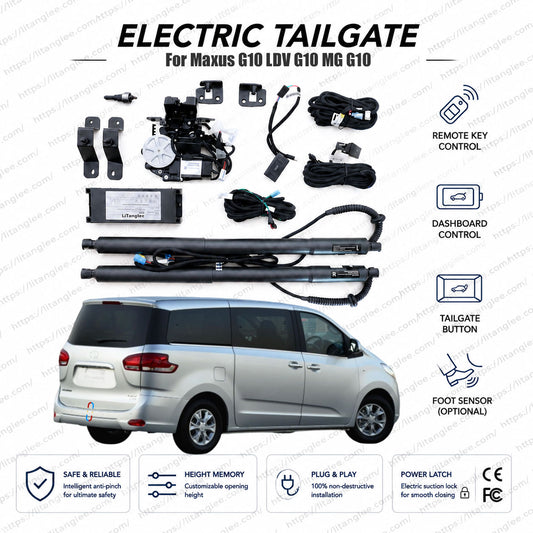 For Maxus G10 / LDV G10 / MG G10 Power Tailgate Lift Kit by LiTanglee® | Electric Trunk Opener with Soft Close | Fits Avior G10 & Maxus G10 Plus | Dual Reinforced Struts