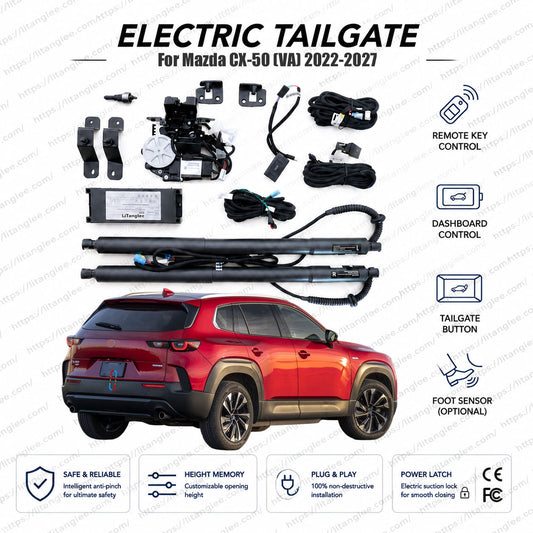 For Mazda CX-50 (VA) 2022-2027 Smart Power Tailgate Lift Kit by LiTanglee® | Electric Trunk Opener with Soft Close | Outdoor-Ready Heavy-Duty Actuators | CAN-Bus Integrated | Non-Destructive Installation