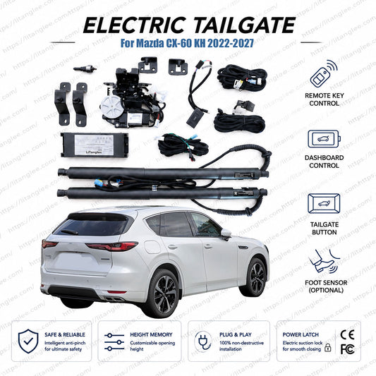 For Mazda CX-60 KH 2022-2027 Smart Power Tailgate Lift Kit by LiTanglee® | Electric Tailgate Opener with Soft Close | Precision-Fit Actuators | CAN-Bus Integrated