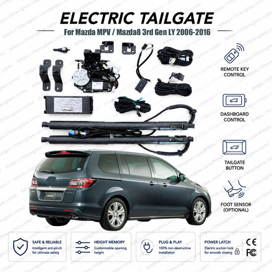 For Mazda MPV / Mazda8 3rd Gen LY 2006-2016 Smart Power Tailgate Lift Kit | Electric Tailgate Opener | Dual Struts | CE Certified