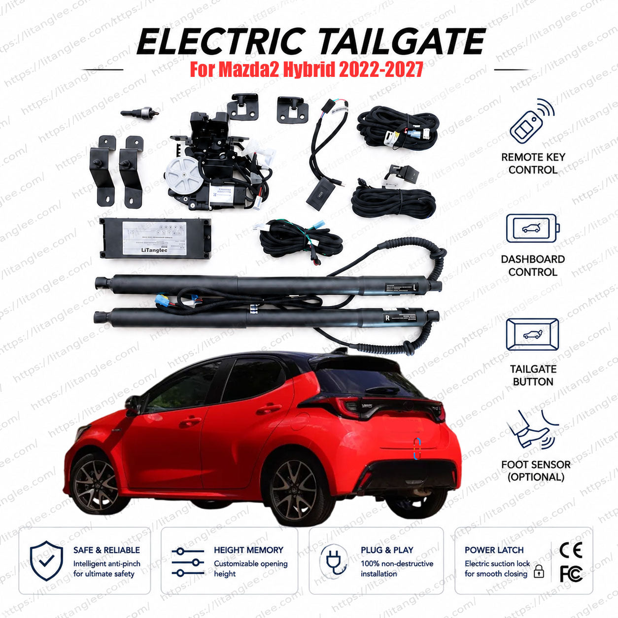 For Mazda2 Hybrid 2022-2027 Power Tailgate Lift Kit | Smart Electric Trunk Opener | XP210 Platform | Ultra-Silent | OEM Fit & CE Certified