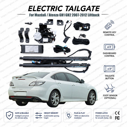 For Mazda6 / Mazda Atenza 2nd Gen GH1 GH2 2007-2012 Liftback Smart Power Tailgate Lift Kit | Electric Tailgate Opener | Dual Struts | CE Certified