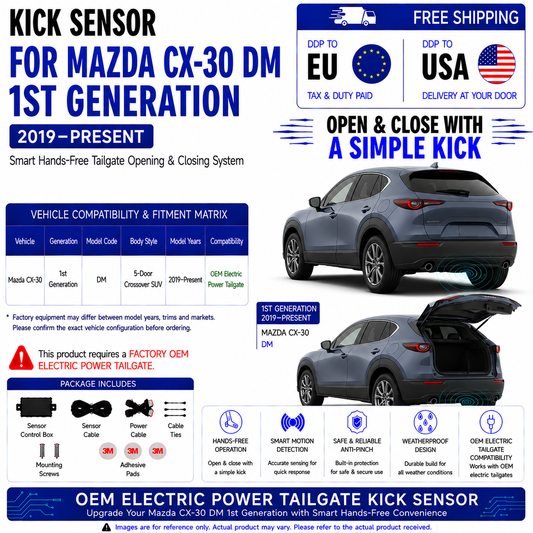 For Mazda CX-30 DM 1st Gen OEM Electric Power Tailgate Smart Hands-Free Kick Sensor – Foot-Activated Tailgate Opening & Closing System