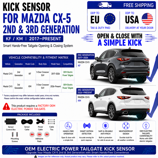 For Mazda CX-5 KF KM 2nd 3rd Gen OEM Electric Power Tailgate Smart Hands-Free Kick Sensor – Foot-Activated Tailgate Opening & Closing System