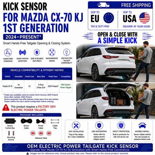 For Mazda CX-70 KJ 1st Gen OEM Electric Power Tailgate Smart Hands-Free Kick Sensor – Foot-Activated Tailgate Opening & Closing System