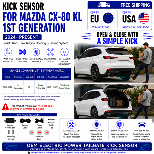 For Mazda CX-80 KL 1st Gen OEM Electric Power Tailgate Smart Hands-Free Kick Sensor – Foot-Activated Tailgate Opening & Closing System
