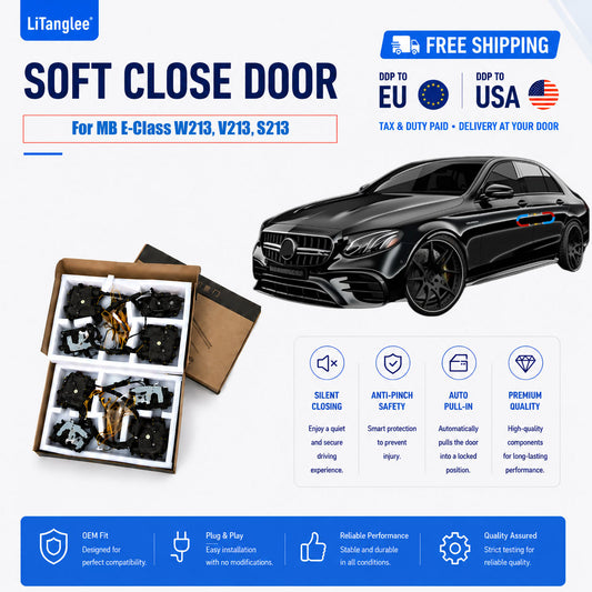 For Mercedes-Benz E-Class Saloon (W213), LWB (V213) & Estate (S213/X213) 2016-2023 Electric Soft Close Kit  | LiTanglee