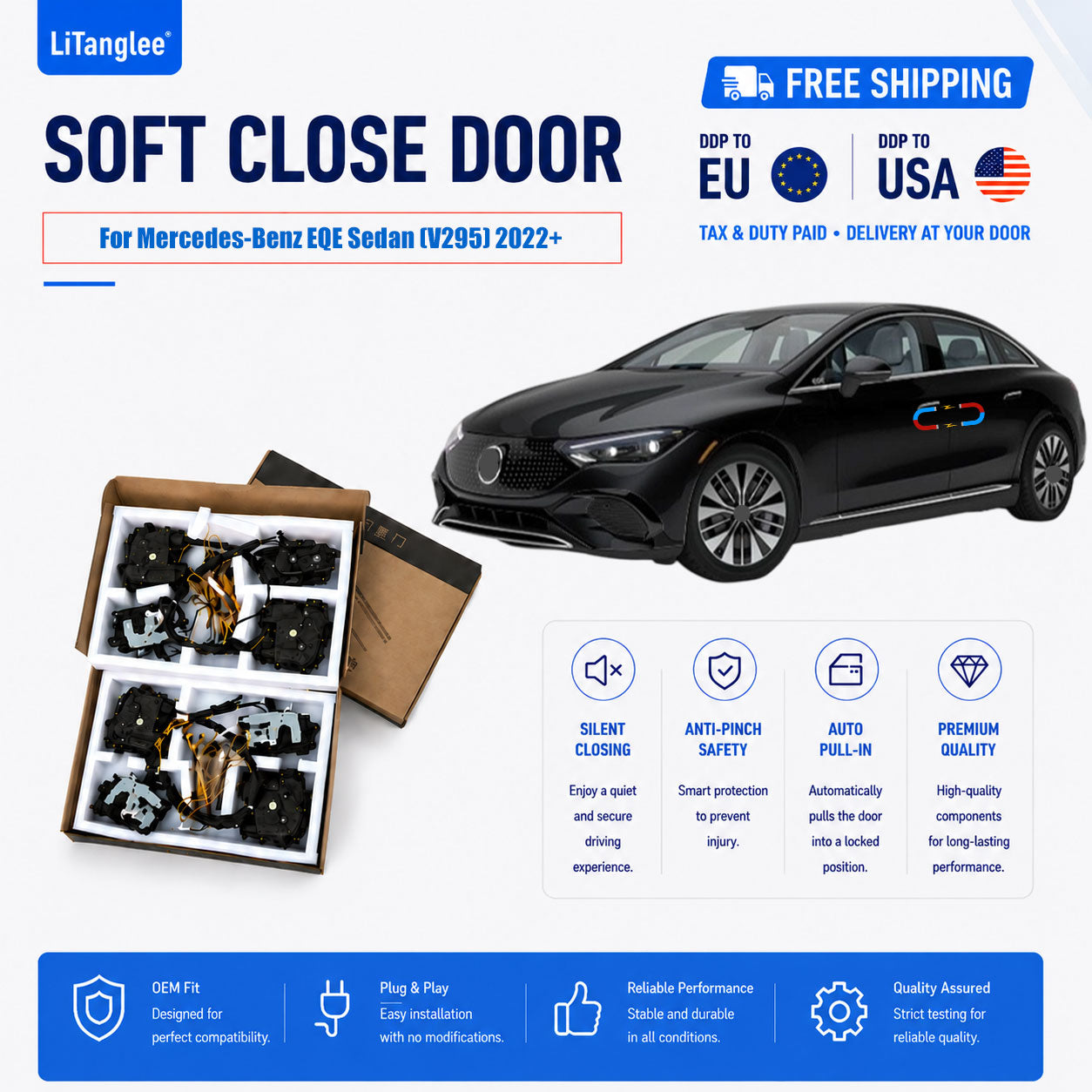 For Mercedes-Benz EQE Sedan (V295) 2022+ 4-Door Electric Soft Close System | LiTanglee