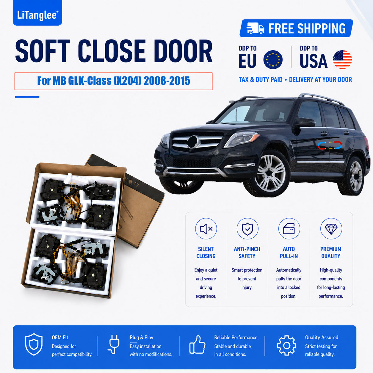 For Mercedes-Benz GLK-Class (X204) 2008-2015 Electric Soft Close Kit | LiTanglee