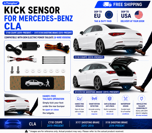 For Mercedes-Benz CLA C118 X117 X118 OEM Electric Power Tailgate Smart Hands-Free Kick Sensor – Foot-Activated Trunk Opening & Closing System
