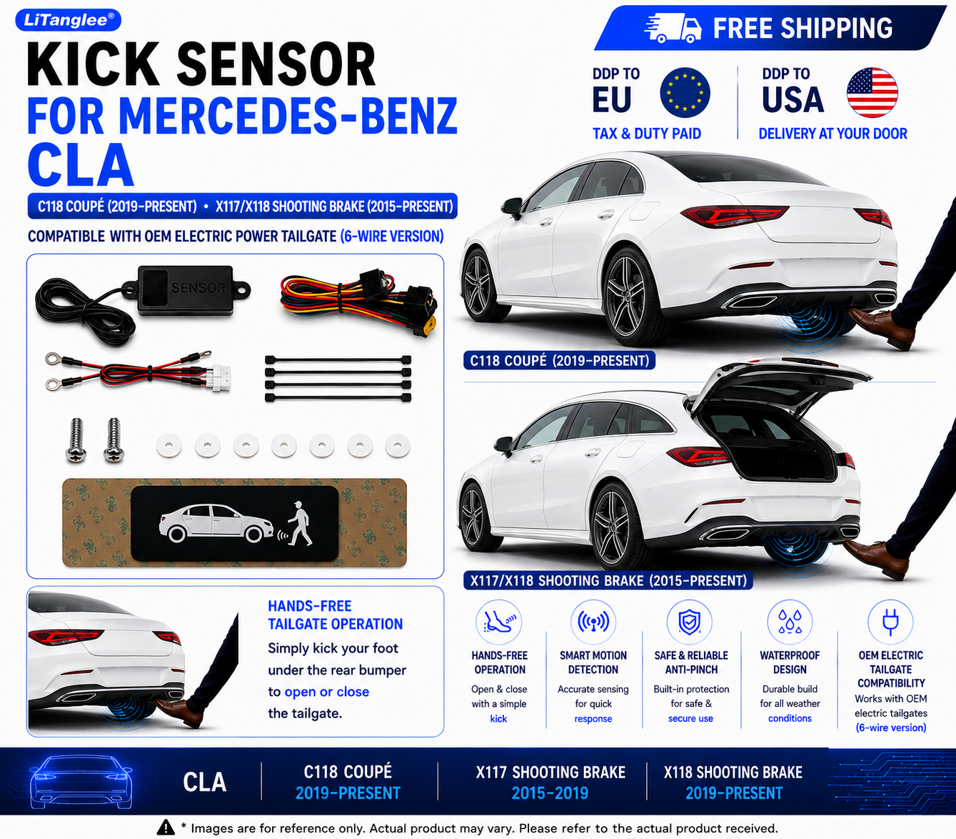 For Mercedes-Benz CLS X218 C257 OEM Electric Power Tailgate Smart Hands-Free Kick Sensor – Foot-Activated Tailgate Opening & Closing System