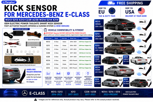For Mercedes-Benz E-Class W213 S213 X213 C238 A238 W214 S214 X214 OEM Electric Power Tailgate Smart Hands-Free Kick Sensor – Foot-Activated Tailgate Opening & Closing System