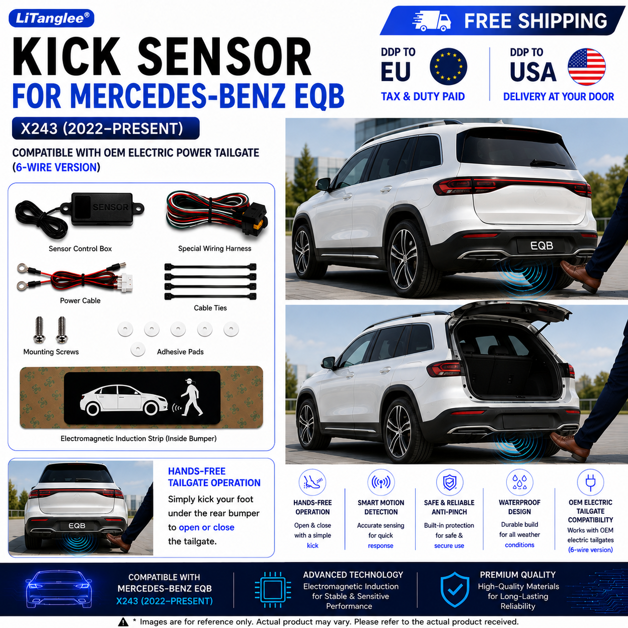 For Mercedes-Benz EQB X243 OEM Electric Power Tailgate Smart Hands-Free Kick Sensor – Foot-Activated Tailgate Opening & Closing System