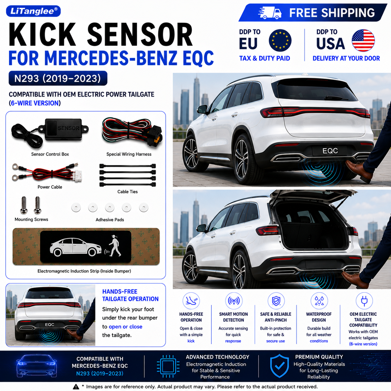 For Mercedes-Benz EQC N293 OEM Electric Power Tailgate Smart Hands-Free Kick Sensor – Foot-Activated Tailgate Opening & Closing System